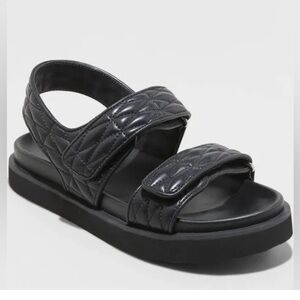A New Day Black Quilted Ruthie Sandals size 8